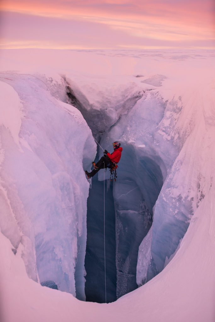 Will Gadd Jumps Into Glacial Cave