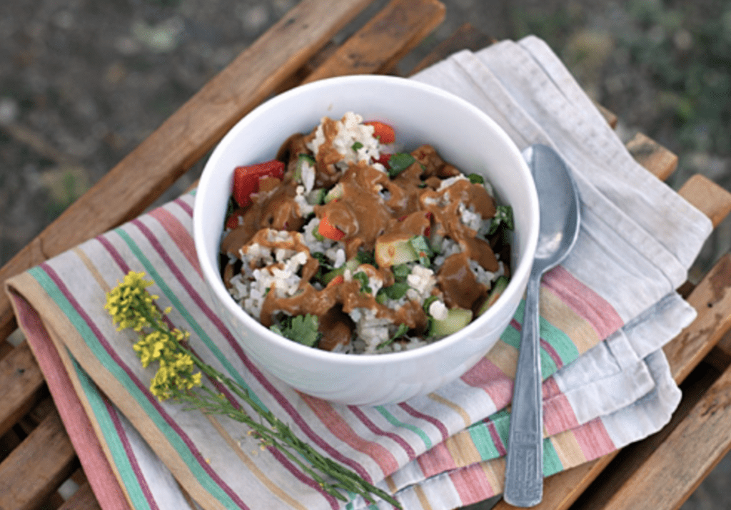 Coconut Rice Salad With Spicy Peanut
