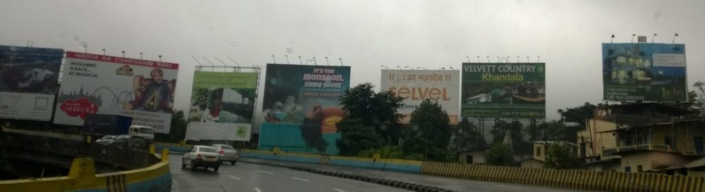 Billboards kill the scenery in Lonavala.