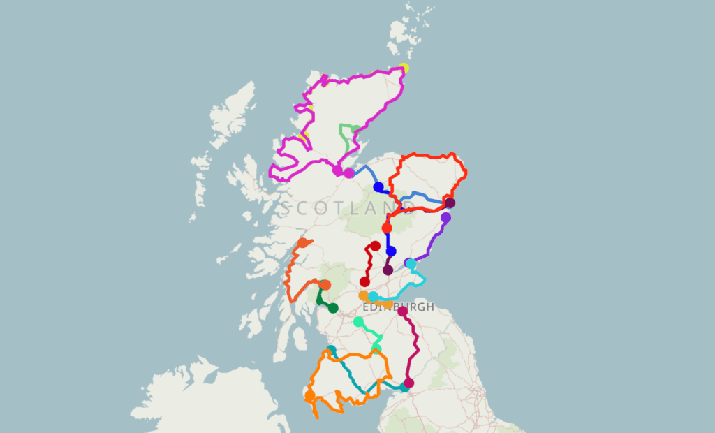 road trip in Scotland map