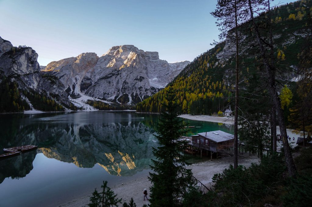 Lago di Braies, Pragser Wilsee, Sunrise, Dolomites, Italy