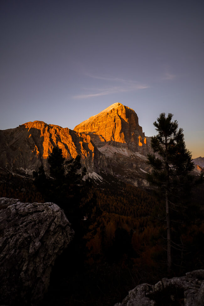 Tofana di Rozes Sunset, October, Dolomites