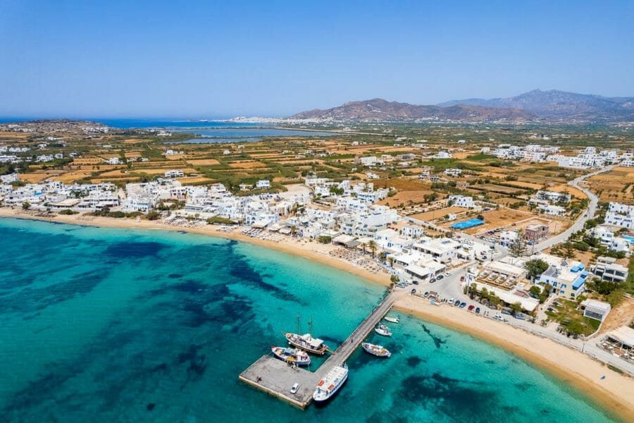 Aerial view of Agia Anna, Naxos