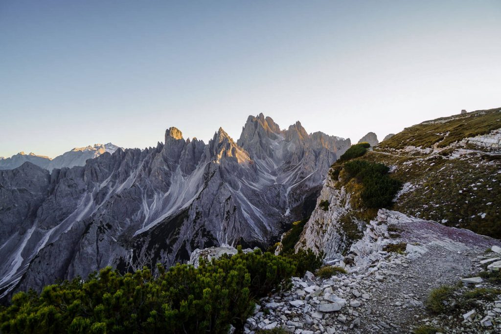 Hiking Cadini di Misurina viewpoint path, Dolomites, Italy