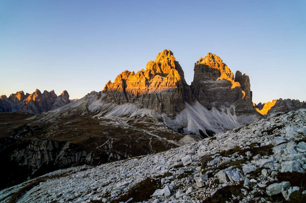 Tre Cime di Lavaredo, Cadini Viewpoint Sunset, Dolomites