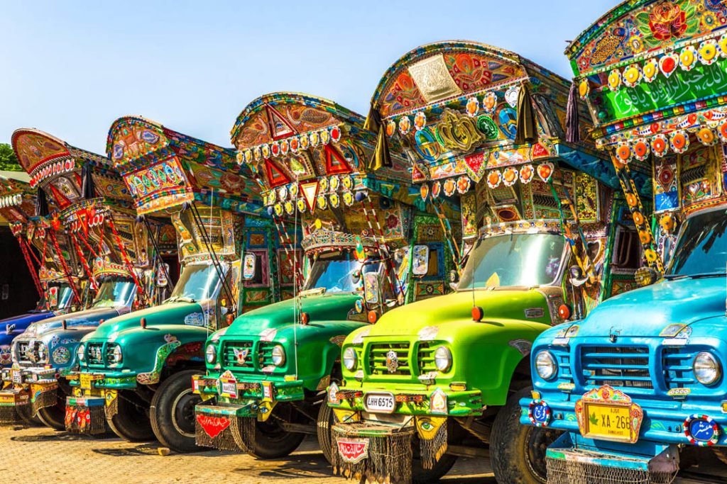colorful trucks in Pakistan