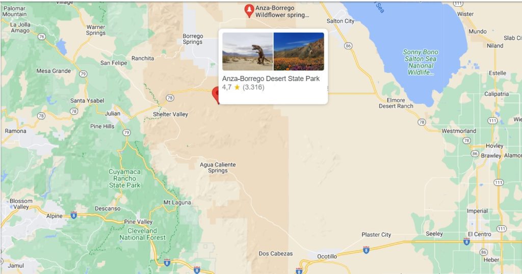 Anza-Borrego Desert State Park map